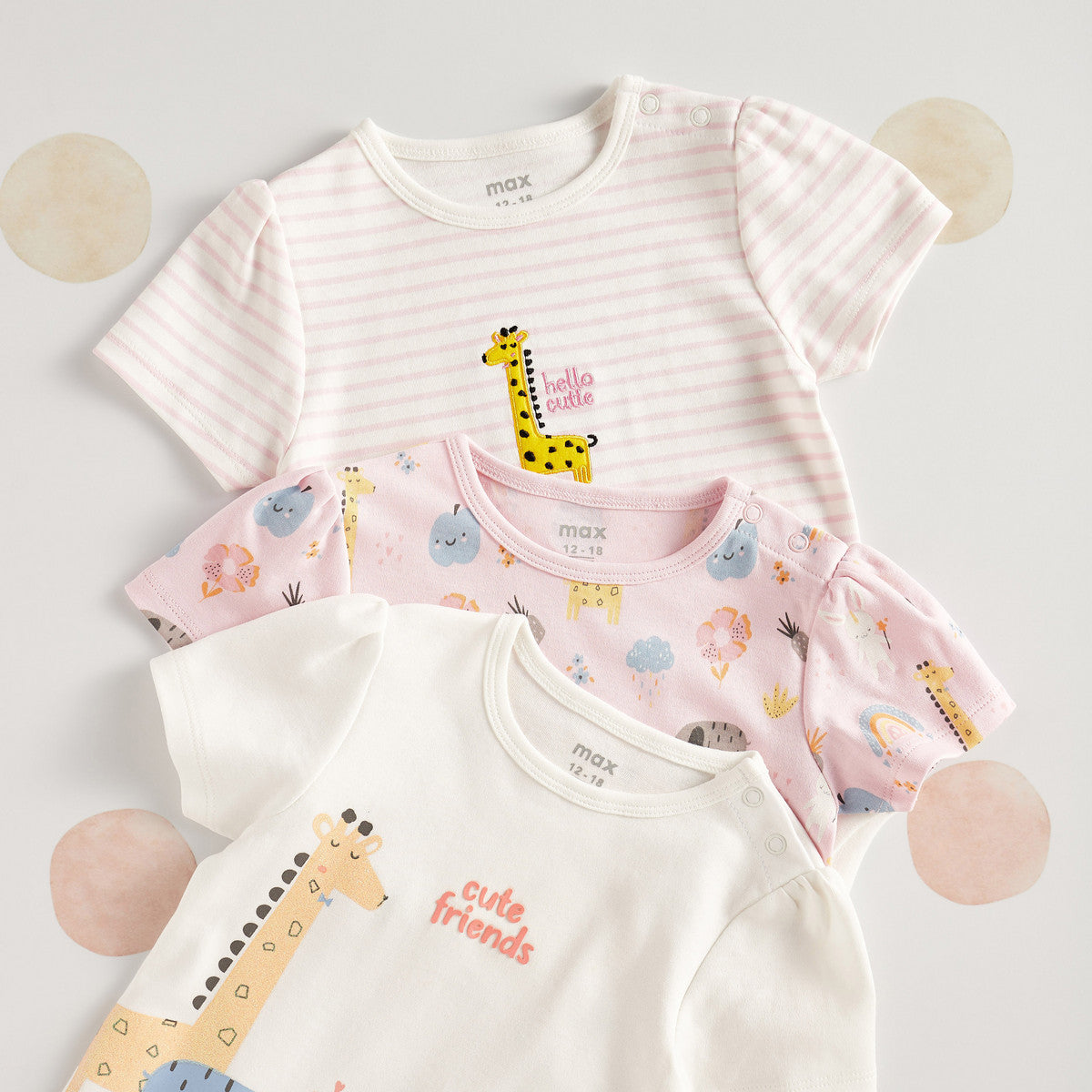 Giraffe romper set of 3