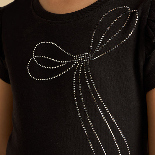 Bow embellished tshirt