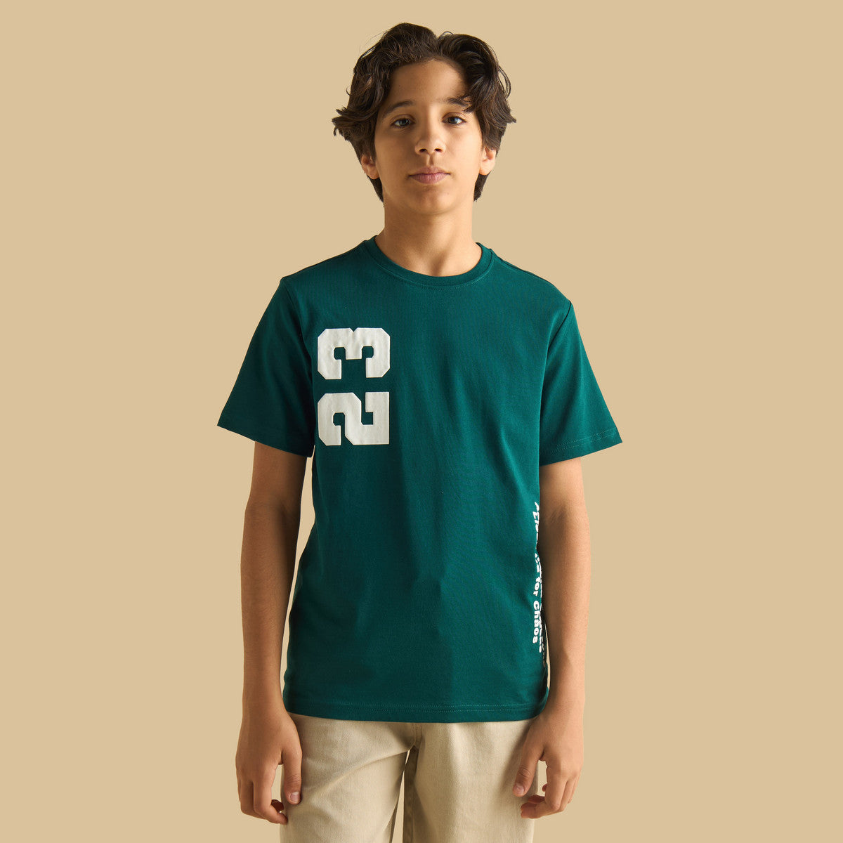 Green round neck t-shirt