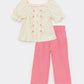 Embroidered top with pants