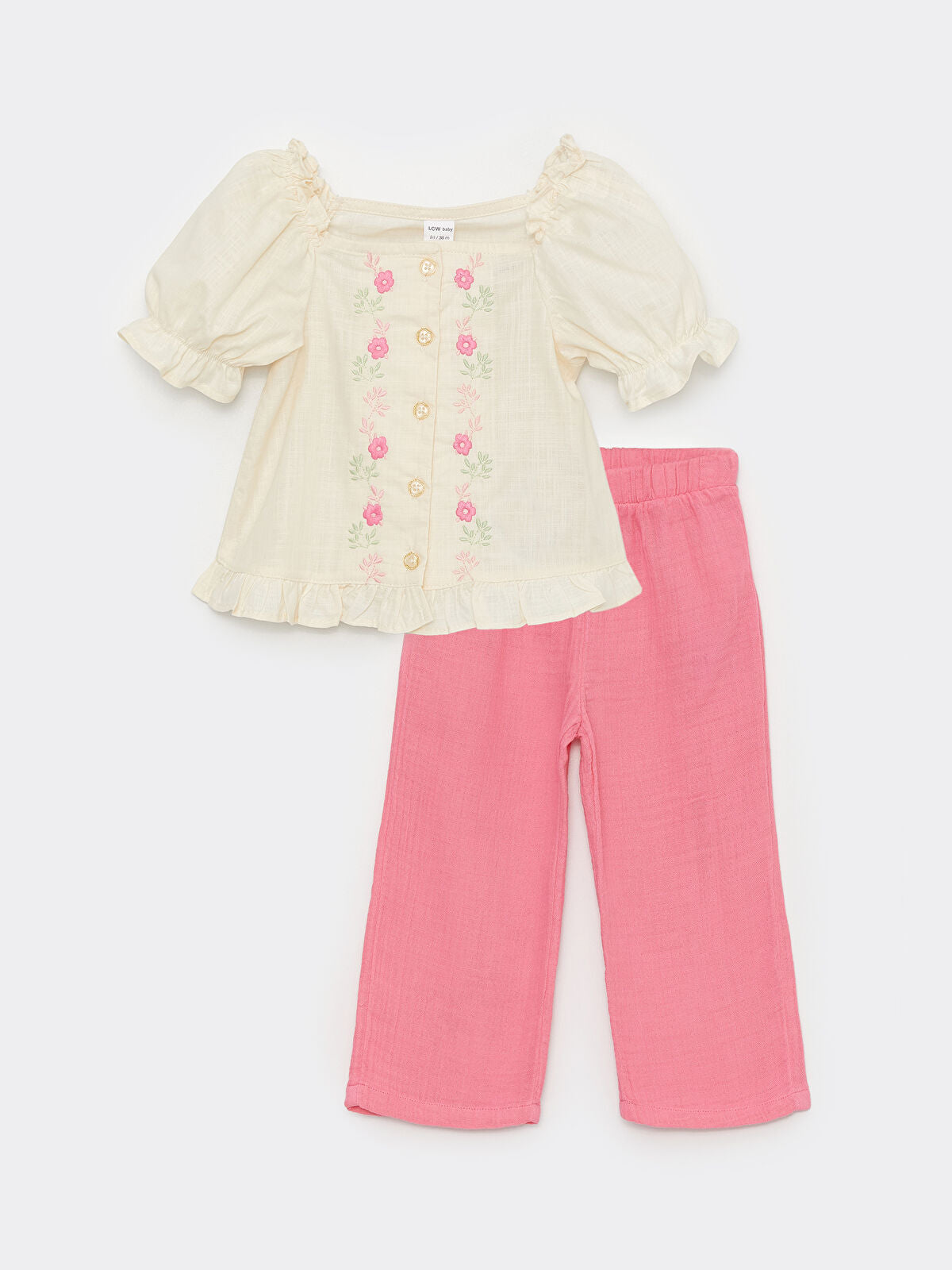 Embroidered top with pants