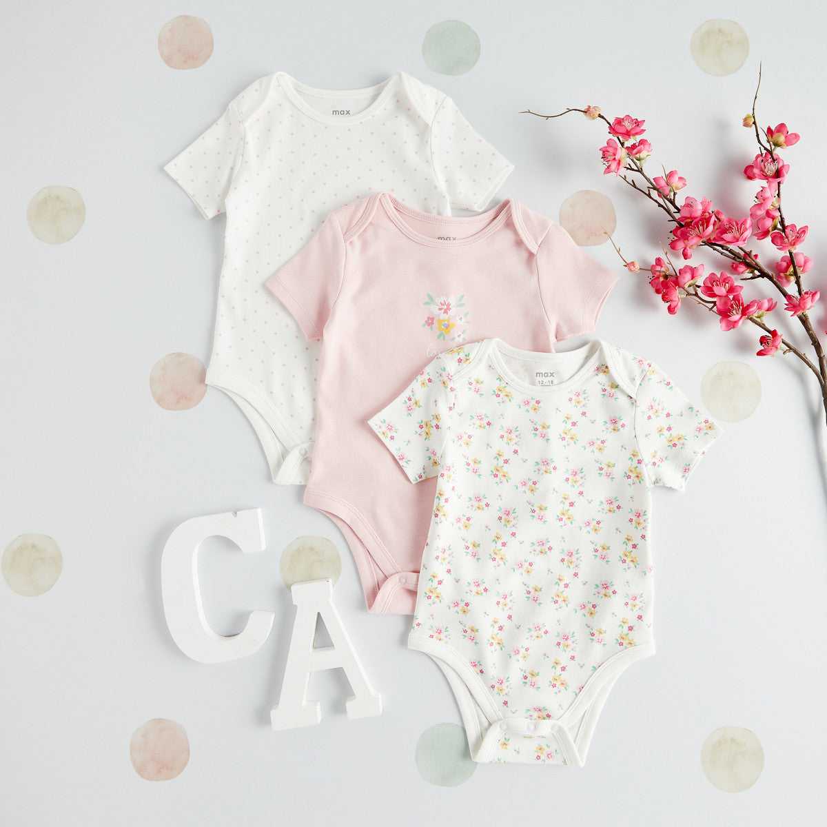 Flower bodysuits pack of 3