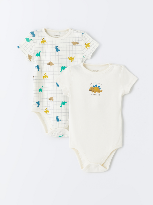 Pack of 2 dinosaur rompers