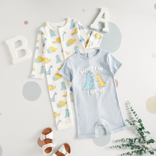Set of 2 dino rompers