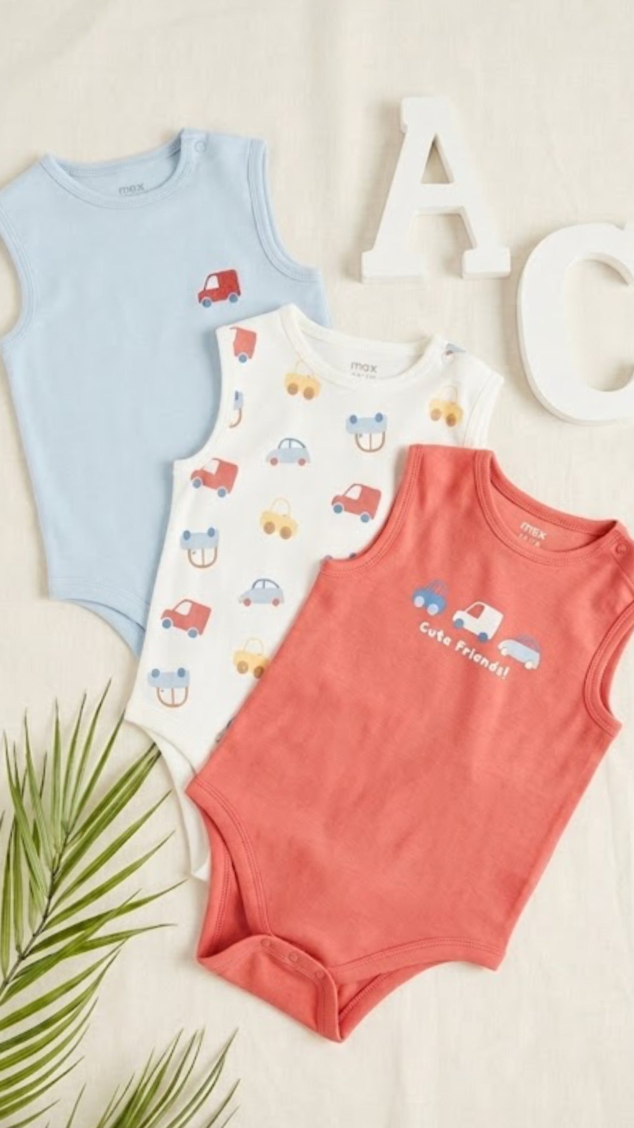 Car rompers set of 3